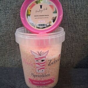 Pink Zebra White Ginger Peach Sprinkles - Pink and White